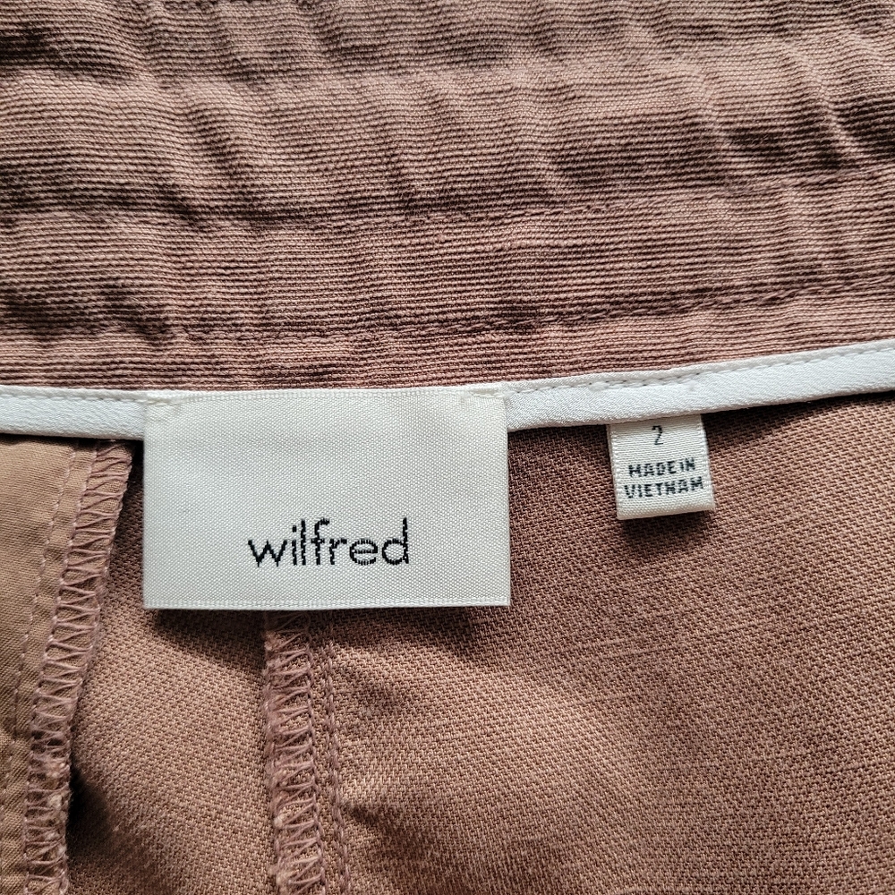 Aritzia Wilfred Allegra Lyocell Linen Blend Shorts in Nutmeg Sz 2 - Picture 7 of 12